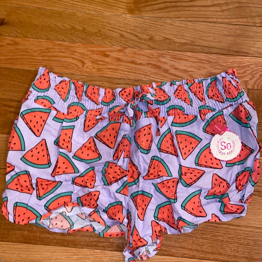 SO NWT watermelon pajama shorts size M